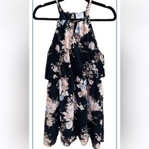 Sienna Sky Sundress Racerback Black Floral Slip Keyhole Spring Dress
